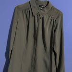 East 5th  Charcoal Button-Up Blouse Grey Business Casual Classic Old Money L Photo 0