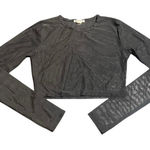 Forever 21  Black Sheer Mesh Long Sleeve Crop Top Small Goth Alt Rock Grunge Photo 0