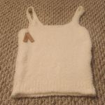 SKIMS  Women's White Fuzzy Knit Tank Size L/XL Photo 2