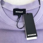 New MONROW Purple Ombre Tie Dye Sweatshirt Pullover Cotton Ruffle Size Large New Purple Photo 4