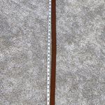 Brown Leather Belt with Silver Brass Buckle Embroidered Stitched edging 32 Photo 5