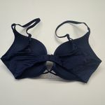 Victoria's Secret  Bombshell Plunge‎ Super Pushup Bra Size 32C Satin Navy Blue Photo 3