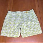 Trina Turk Stretch Cotton Geometric Print Mid-Rise 7" Shorts Green White Size 6 Photo 10