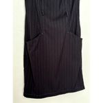 Studio M Sz 4 Y2K 90s Vintage Black Pinstripe Mini Dress w Pockets Belt Loops Photo 2