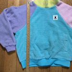 Teddy Fresh  Colorblock Sherpa Hoodie Pastel Cotton Lined SZ M Anime Streetwear Photo 4