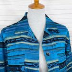 Chico's Silk Western Native Print Shirt Jacket Shacket Turquoise Blue Medium 1 Photo 4