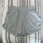 Nike  Women's Ribbed Shorts Yoga Grey and White Stripes w/Pockets Photo 2