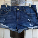 Seven7  Weekend Denim Shorts Blue Cotton‎ Blend Zip Solid Size 6 Photo 0