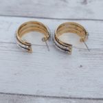 Vintage Earrings for Pierced Ears Gold/Silver Tone Hoops Photo 5