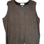 Susan Graver  Style‎ Brown Top With Gold Metallic Design Sleeveless Size 3XL Photo 0