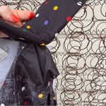 Vintage 80s Sabino Colorful Polka Dot Puff Sleeve Open Front Blazer Jacket NWT 6 Black Photo 5