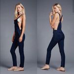 Free People  Kiley Slim Overall with Zippers Size 25 Dark Wash Photo 1