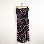 NWT Showpo Jessell Midi Dress High Split Strapless Floral Burnout Size 6 Black Photo 3