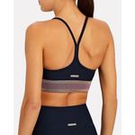 Nylora Astell Striped Cropped Sporty Tank Top Sports Bra Women's Medium Blue Photo 2