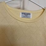 Alfred Dunner Womens Short Sleeve Sweater Shirt Yellow Diamond Knit Size SP Photo 1