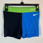 Nike ✨  Pro Blue Black Green Spandex Shorts Small Photo 0