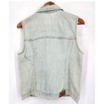 Abercrombie & Fitch Light Wash Distressed Denim Vest Women's Size Large Photo 2