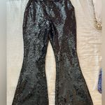 ASOS luxe Black Sequin flare pants size 12 high waisted Photo 0