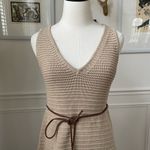 Soft Surroundings NWT  V-Neck Crochet Knit Tank Sheath Dress Beige Gold Metallic Photo 2