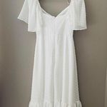 Lulus Only Lovers Swiss Dot Short Cape Sleeve Midi Dress White Sz XS Photo 8