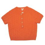 J.Crew NWT Cashmere Cable-knit Henley T-shirt in Heather Pumpkin Sweater L Photo 1