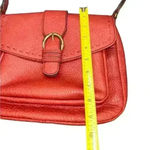 a.n.a  medium PURSE W RED PEBBLED FAUX LEATHER TAN GUITAR STRAP Photo 13