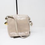 Brahmin  Genuine Smooth Leather Suede Lining Crossbody Purse Bag Neutral Tan Gold Photo 2