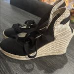 Soludos  Black and Cream Marseille Wedge Espadrille Size 8 Photo 1