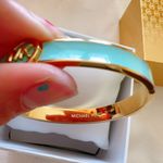 Michael Kors New Haute Gold Tone Green Azure Enamel Bangle Bracelet NIB Photo 5
