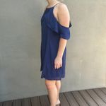 Nordstrom Dee Elly Shoulder Detail Swing A Line Dress Navy - size Large Photo 8