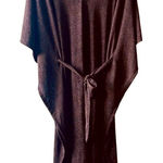 AcQuarela brown sheer kaftan dress large NEW gold metallic beach cover Photo 0