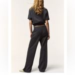 ZARA NWT 2 piece matching pants set charcoal gray zipper front collared top Photo 11