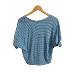 Melrose and Market Blue White Striped Knot Sleeve V-Neck T-Shirt Small NEW Photo 7