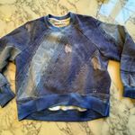 Cynthia Rowley EUC DIXIE DENIM PRINTED SWEATSHIRT - DENIM Sz S Photo 3