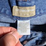 Vtg 1990s Liz Claiborne Blue Denim Floral Embroidered Lace Trim Mom Shorts Sz 10 Photo 4