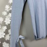 French Connection Caballo Sweater Women XS Blue Lace Arm Panel Boho Coquette Photo 7