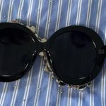 Oversized Round Rhinestone Sunglasses women’s black New sunglasses high quality . Photo 5