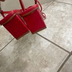 Schutz  Heloise Mid Block Leather Slingback Thong Dress Sandals red 7.5B EUC Photo 4