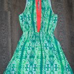 Everly Like Green And Coral Dress Photo 0