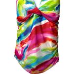 Ralph Lauren Lauren  Rainbow Twist Front Mesh Halter Swim Top Coastal Vacation 12 Photo 3