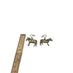 Brushed silver copper toned horse earrings mustang Silver Photo 6
