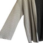 Eileen Fisher  Bracelet Stripe Silk Cotton Drape Cardigan in Black Cream Medium Photo 4