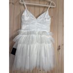 Lulus NWT  Special Poise White Tulle Pleated Sleeveless Tiered Mini Dress Sz M Photo 4