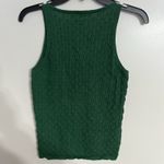 ZARA Green Knit Tank Top Textured Pattern With Front Buttons Size Medium Photo 7