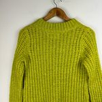Anthropologie Field Flower Chunky Knit Wool Blend Sweater Sz Medium Yellow Green Photo 3