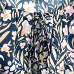 J.Crew  V-Neck Mini Dress Floral Fields Navy Smocked Waist Ruffle Neck Medium Photo 7