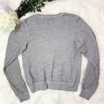 Wildfox Small Gray More Than Pizza V-Neck Pullover Sweatshirt Photo 2
