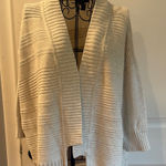H by Halston  cream open front chunky cardigan Photo 0