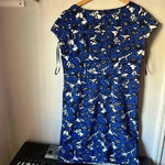 Talbots  Blue Floral Sheath Dress Size 14W Photo 3