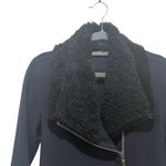 Vince  Shearling Collar Moto Zip Jacket Black Womens Size XS Photo 2